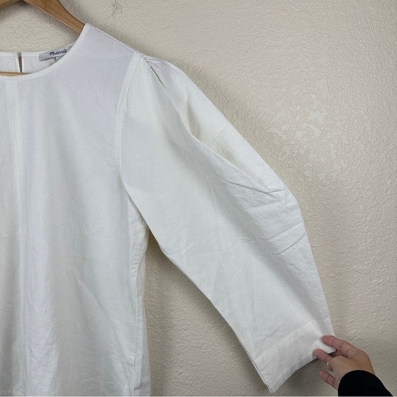 Madewell Puff Sleeve Seamed 3/4 Sleeve Top Size Small Women - Picture 4 of 11